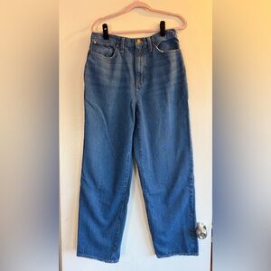 Madewell Baggy Straight Wide-Leg Jeans in Medium Blue